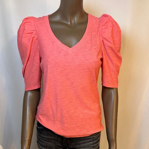 Nation LTD Tops - Nation LTD Women's Peach Puff Sleeve Top